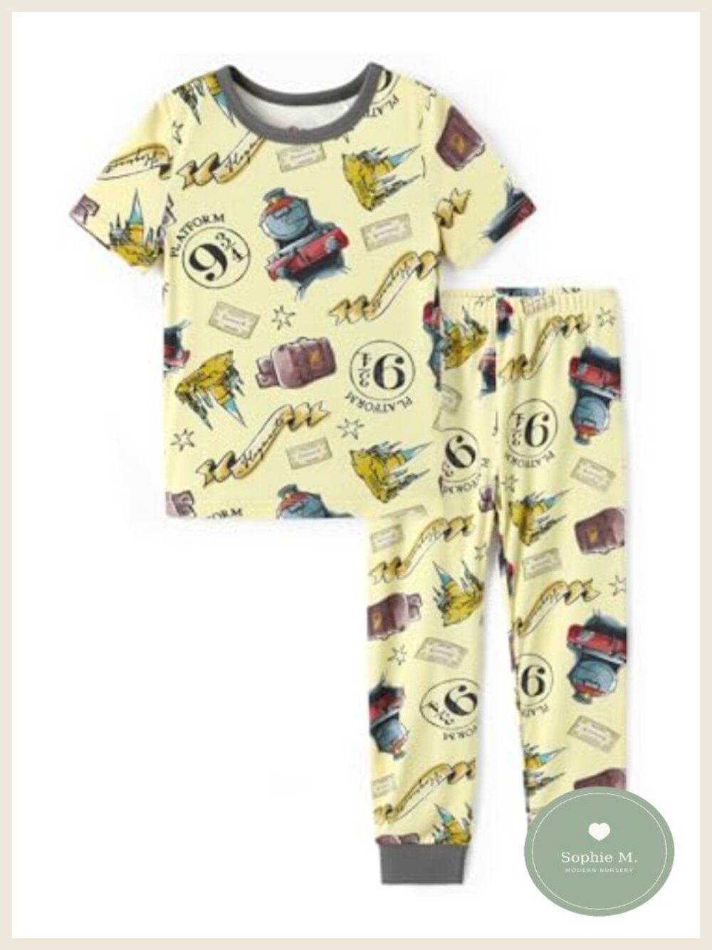 Harry Potter Bamboo Viscose Pajama Set Snug Fit Shirt and Pant Toddler Boys